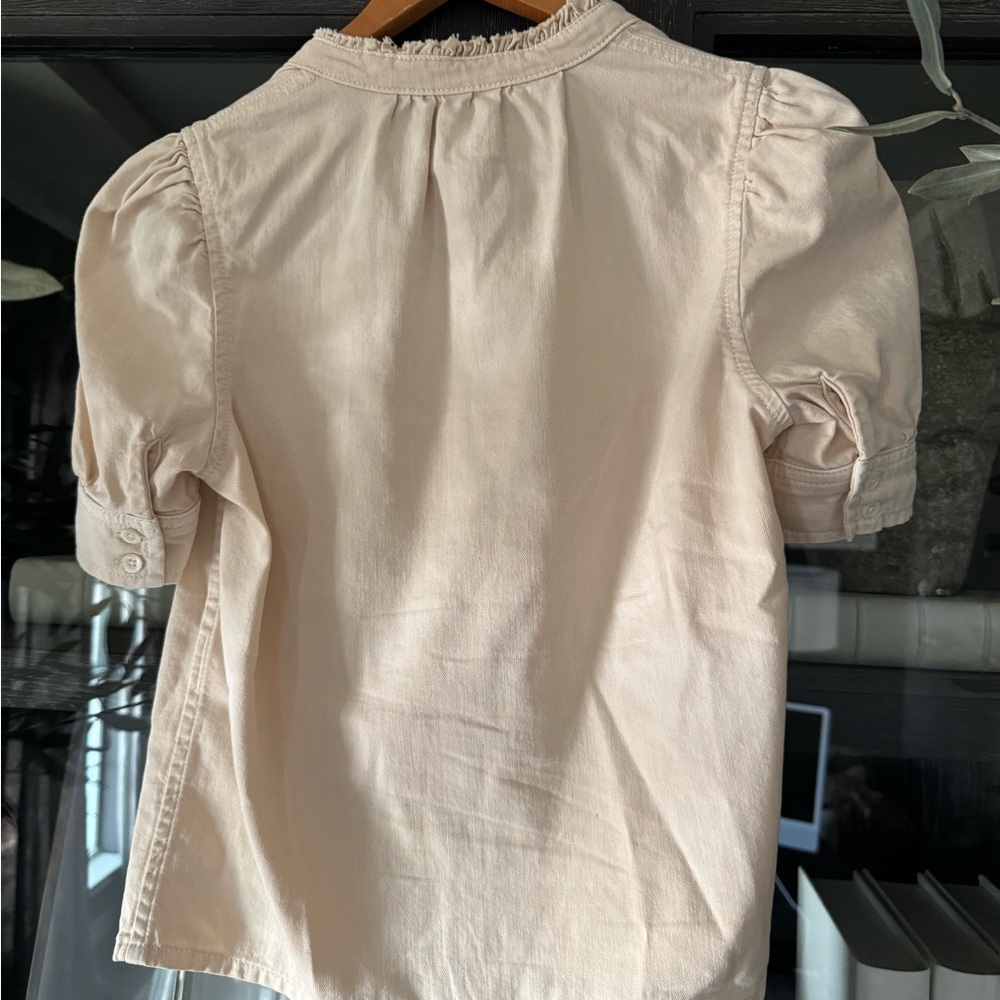 Frame V-Neck Ruffle Collar Top - Picture 3 of 4